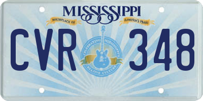 MS license plate CVR348