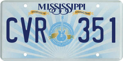 MS license plate CVR351