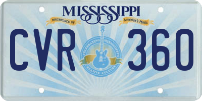 MS license plate CVR360
