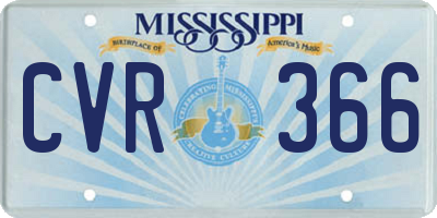 MS license plate CVR366