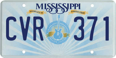MS license plate CVR371