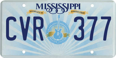 MS license plate CVR377
