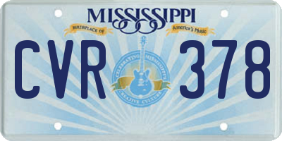 MS license plate CVR378