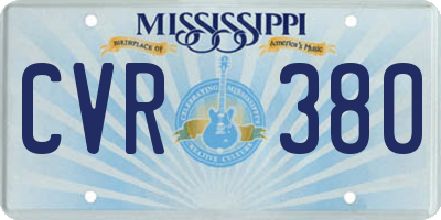 MS license plate CVR380