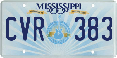 MS license plate CVR383