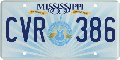 MS license plate CVR386