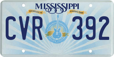 MS license plate CVR392