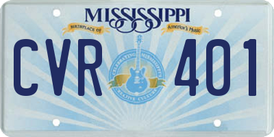 MS license plate CVR401