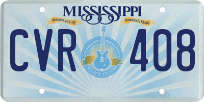 MS license plate CVR408