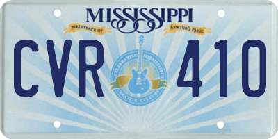 MS license plate CVR410