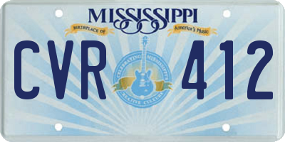 MS license plate CVR412