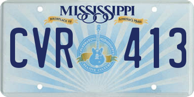 MS license plate CVR413