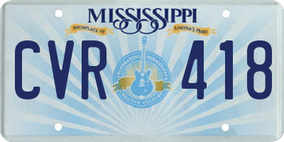 MS license plate CVR418