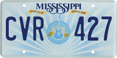 MS license plate CVR427