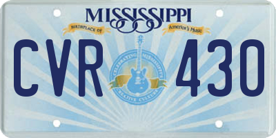 MS license plate CVR430