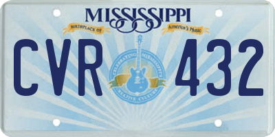 MS license plate CVR432