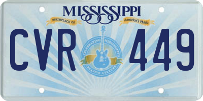 MS license plate CVR449