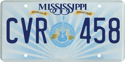 MS license plate CVR458