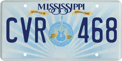 MS license plate CVR468