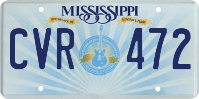 MS license plate CVR472