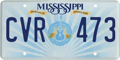 MS license plate CVR473