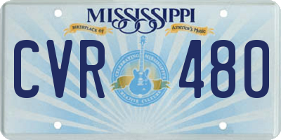 MS license plate CVR480