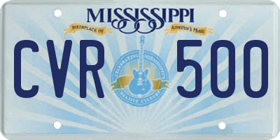 MS license plate CVR500