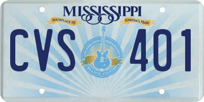 MS license plate CVS401