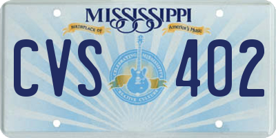 MS license plate CVS402