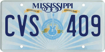 MS license plate CVS409