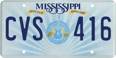 MS license plate CVS416