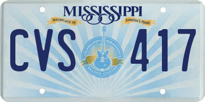 MS license plate CVS417