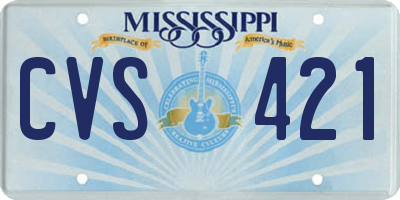 MS license plate CVS421