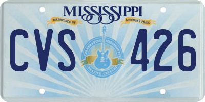 MS license plate CVS426