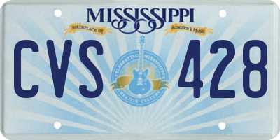 MS license plate CVS428
