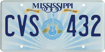 MS license plate CVS432