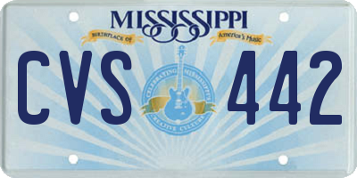 MS license plate CVS442