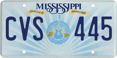 MS license plate CVS445