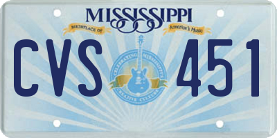 MS license plate CVS451