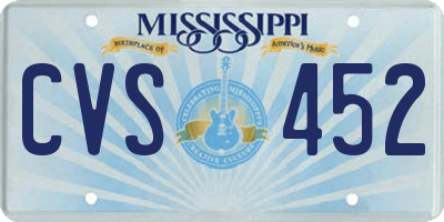 MS license plate CVS452