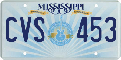 MS license plate CVS453