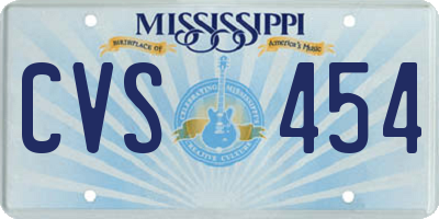 MS license plate CVS454