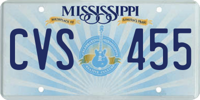 MS license plate CVS455