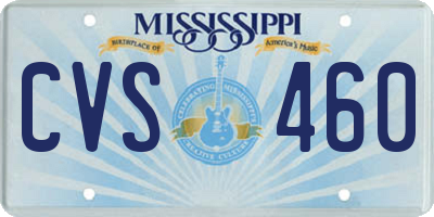 MS license plate CVS460
