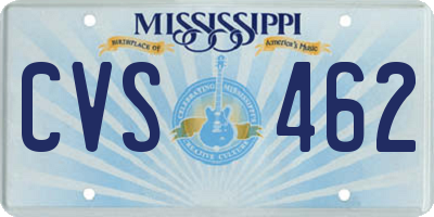 MS license plate CVS462