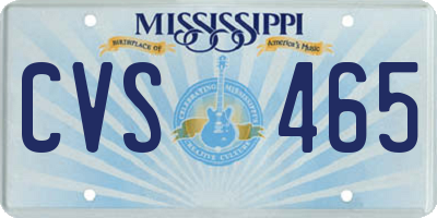MS license plate CVS465