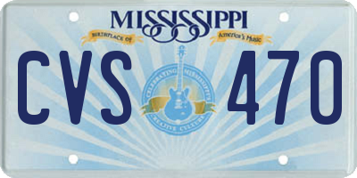 MS license plate CVS470
