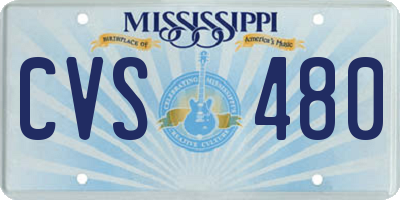 MS license plate CVS480