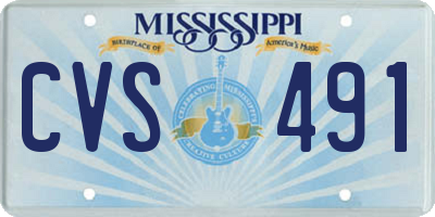 MS license plate CVS491