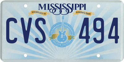 MS license plate CVS494